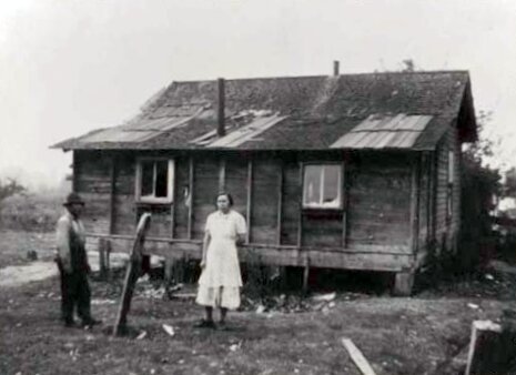 Helen Sanders' home near the Black River with her dad, George Sanders, and mother, Daisy Ford-Sanders.